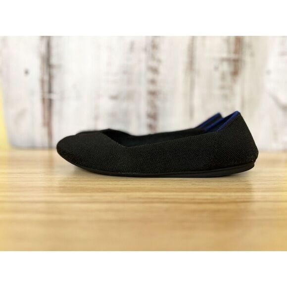 Rothy's Round Toe Women's Size 7.5 US Black White Slip On Ballet Flat Shoes - Picture 1 of 7